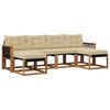 vidaXL Conjunto de sof&aacute;s de exterior con coj&iacute;n 6 pcs Natural y Beige