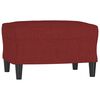 vidaXL Sill&oacute;n con taburete tela rojo tinto 60 cm