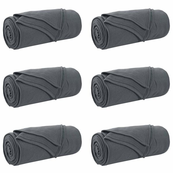 vidaXL Mantitas de Sof&aacute; 6 pcs Gris oscuro 200 x 150 cm Lana