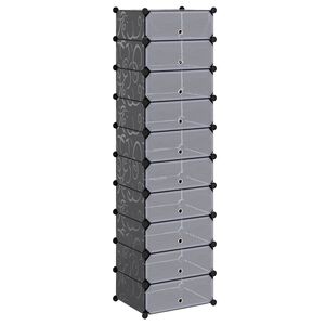 vidaXL Zapatero apilable con 10 compartimentos negro