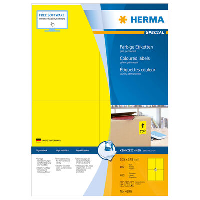 HERMA Etiquetas permanentes universales A4 105x148 mm 100