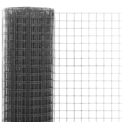 vidaXL Alambrada de gallinero acero revestimiento PVC gris 10x0,5 m