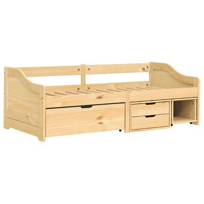 vidaXL Sofá cama con 3 cajones madera maciza pino IRUN 90x200cm