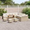 vidaXL Conjunto de sof&aacute;s de jard&iacute;n 14 pcs Beige rat&aacute;n sint&eacute;tico