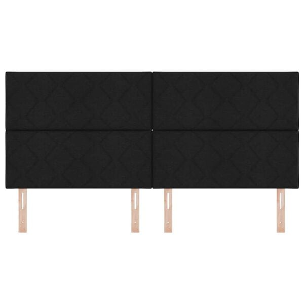 vidaXL Cabecero con cabecera Negro 200 cm Cuero sint&eacute;tico