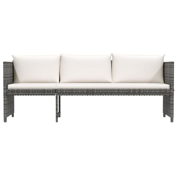 vidaXL Set de muebles de jard&iacute;n 6 pzas y cojines rat&aacute;n sint&eacute;tico gris