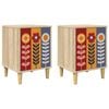 vidaXL Mesa de noche ESSEN 2 uds. Roble Sonoma 36 x 33 x 50 cm
