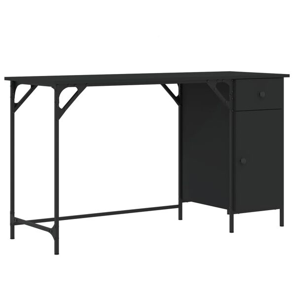 vidaXL Escritorio para ordenador madera ingenier&iacute;a negro 131x48x75 cm