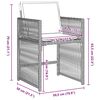 vidaXL Conjunto de Comedor de Jard&iacute;n 5 pcs Gris Claro rat&aacute;n sint&eacute;tico