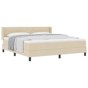 vidaXL Cama tipo Box Spring con colch&oacute;n Crema 200 x 180 cm Poli&eacute;ster