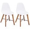 vidaXL Sillas de comedor 2 unidades pl&aacute;stico blancas