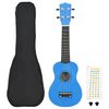 vidaXL Set de ukelele soprano con funda para ni&ntilde;os azul beb&eacute; 21"