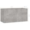 vidaXL Armario para lavabo contrachapada gris hormig&oacute;n 90x38,5x46 cm