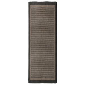vidaXL Alfombra de exterior de tejido plano marr&oacute;n oscuro 80x250 cm