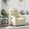 vidaXL Sillón reclinable de masaje cuero sintético crema