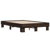 vidaXL Estructura cama madera ingenier&iacute;a metal marr&oacute;n roble 135x190 cm