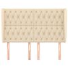 vidaXL Cabecero con orejas de tela color crema 163x23x118/128 cm