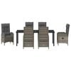 vidaXL Conjunto de Comedor de Jard&iacute;n 7 pcs Gris rat&aacute;n sint&eacute;tico