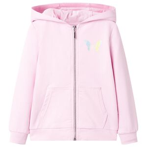 vidaXL Sudadera infantil con capucha rosa claro 116