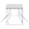 vidaXL Perrera de exterior con techo acero galvanizado plata 14x2x2,5m