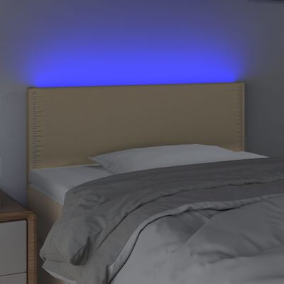 vidaXL Cabecero con LED de tela color crema 90x5x78/88 cm