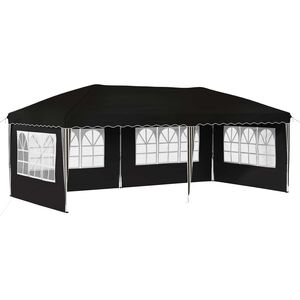 vidaXL Carpa Plegable para Fiestas 575 x 289 x 245 cm Negro