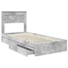 vidaXL Cama con almacenamiento con cabecera Gris Concreto 90 x 200 cm