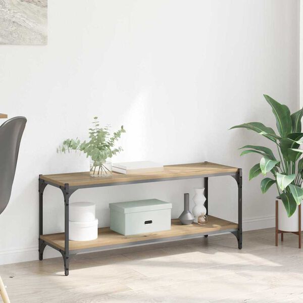 vidaXL Gabinete de TV Roble artesanal 100x33x41cm