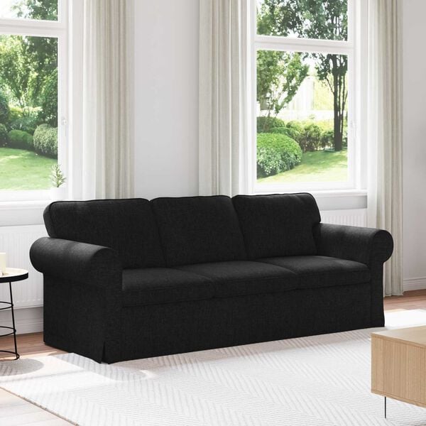 vidaXL Sof&aacute; Negro Dimensiones generales: 215 x 82 x 80 cm (An x P x A)