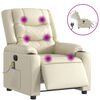 vidaXL Sill&oacute;n de masaje reclinable el&eacute;ctrico cuero sint&eacute;tico crema