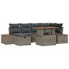 vidaXL Conjunto de sof&aacute; de jard&iacute;n 7 uds. Gris rat&aacute;n sint&eacute;tico