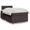vidaXL Cama box spring con colch&oacute;n tela marr&oacute;n oscuro 120x190 cm