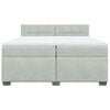 vidaXL Cama box spring con colch&oacute;n terciopelo gris claro 200x200 cm