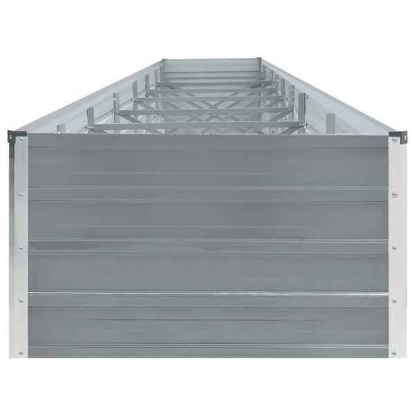 vidaXL Arriate de acero galvanizado gris 600x80x45 cm