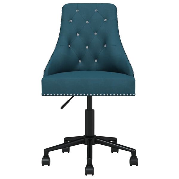 vidaXL Silla de comedor giratoria de terciopelo azul