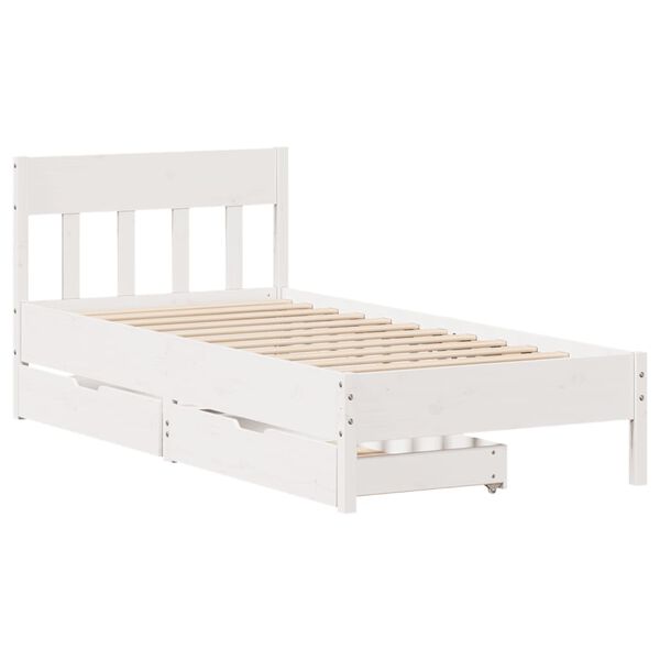 vidaXL Estructura cama sin colchón madera maciza pino blanca 100x200cm