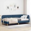 vidaXL Estructura de cama en esquina con colch&oacute;n Azul 90 x 190 cm tela