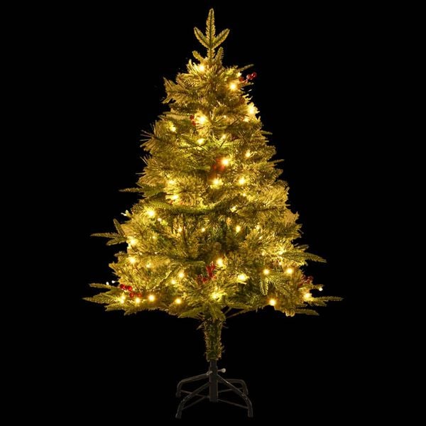 vidaXL &Aacute;rbol de Navidad con luces y pi&ntilde;as PVC PE verde 150 cm