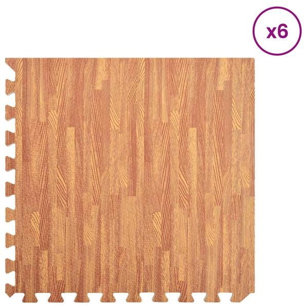 vidaXL Mats de ejercicio en rompecabezas 12 pcs Marr&oacute;n 4,32 ㎡