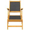vidaXL Silla de jardín con reposapiés y mesa madera acacia y textilene