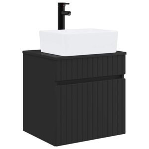 vidaXL Vanidad de lavabo montada en la pared Negro 49 x 41 x 63 cm