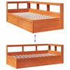 vidaXL Cama con estanter&iacute;a sin colch&oacute;n madera maciza marr&oacute;n 90x190 cm