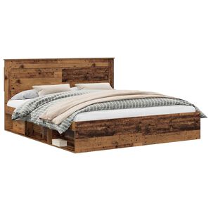 vidaXL Estructura de cama con cabecera Madera vieja 200 x 200 cm