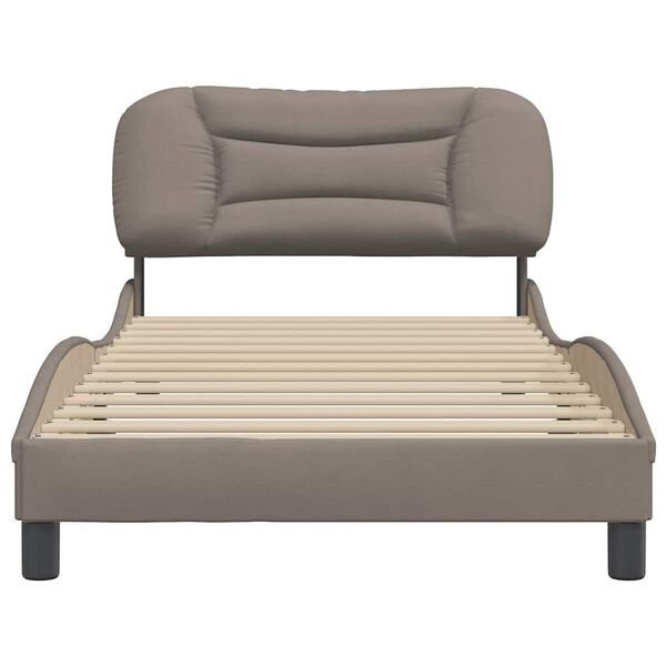 vidaXL Estructura de cama sin colch&oacute;n Hvar tela gris taupe 100x200 cm