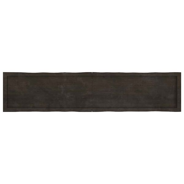 vidaXL Tablero mesa madera tratada borde vivo marr&oacute;n 180x40x(2-4) cm