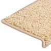 vidaXL Alfombrillas para escaleras 30 unidades 65x21x4 cm color crema borde rectangular