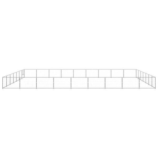 vidaXL Perrera plateada 63 m² acero