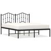 vidaXL Estructura cama sin colch&oacute;n con cabecero metal negro 140x190 cm