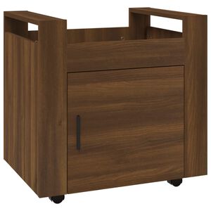 vidaXL Carrito de escritorio contrachapada marr&oacute;n roble 60x45x60 cm