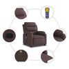 vidaXL Sill&oacute;n de masaje reclinable de tela marr&oacute;n oscuro